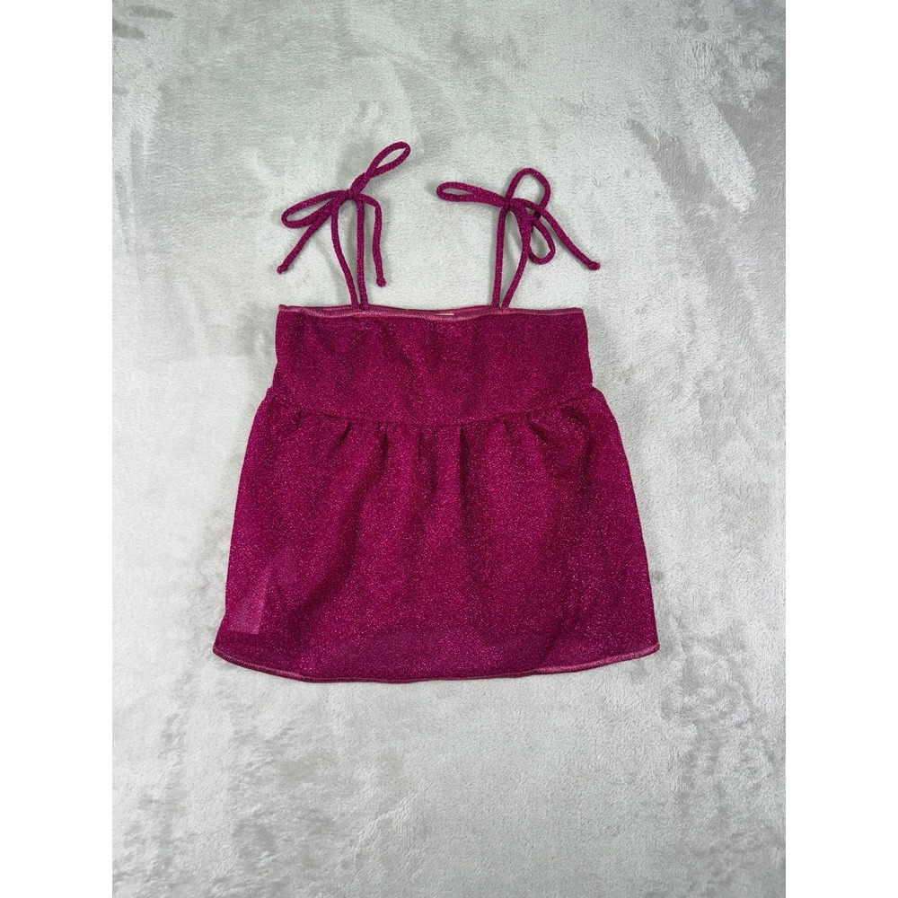 Oseree kids lumiere lame top in pink 4-6y